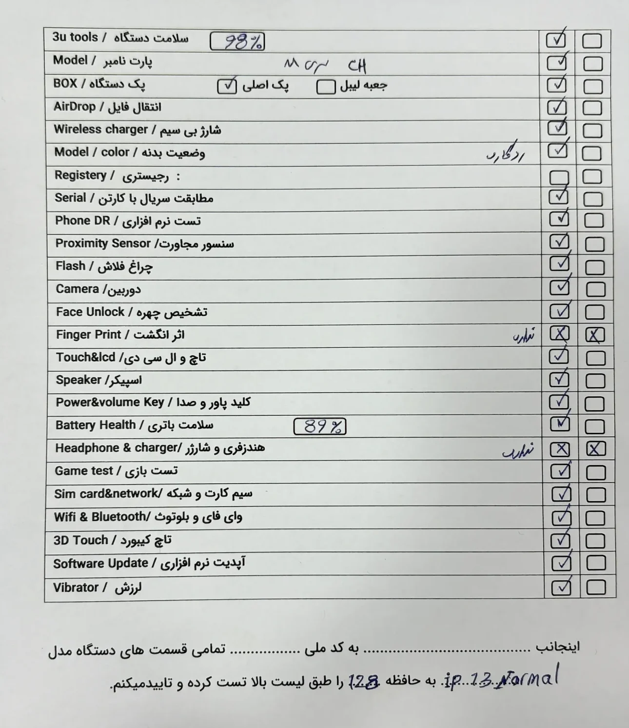 آیفون ۱۳ کارکرده دو سیم‌کارت CH